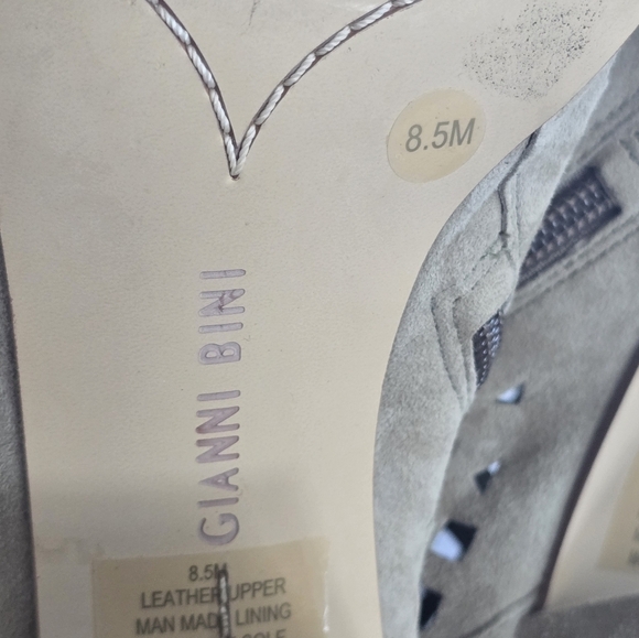 Gianni Bini Sage Green Suede CutOut Lace Up Booties Women 8.5M Block Heel - Picture 16 of 16